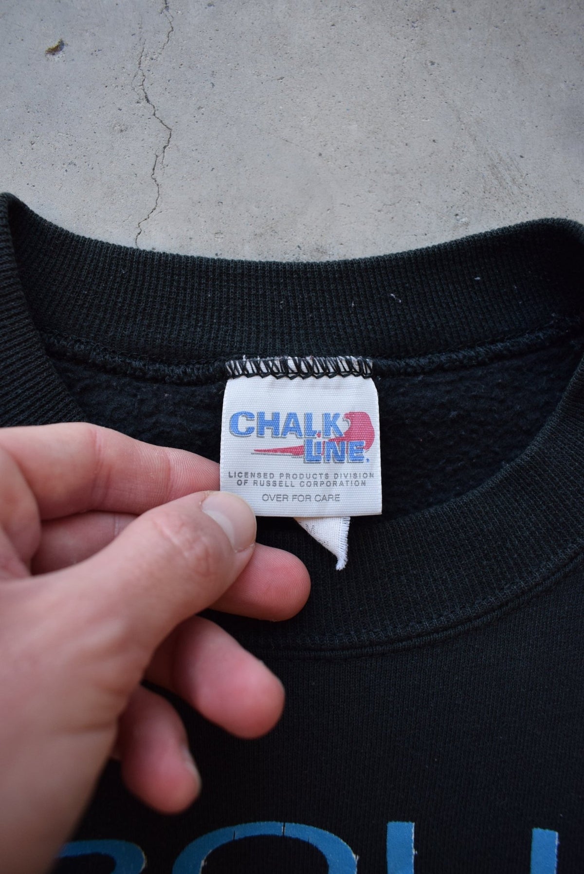 NFL Carolina Panthers Black Graphic Crewneck — 1990s (M) - Retrospective Store
