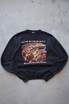 NFL Cincinnati Bengals Black Graphic Crewneck — 1990s (L) - Retrospective Store