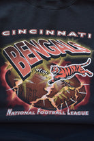 NFL Cincinnati Bengals Black Graphic Crewneck — 1990s (L) - Retrospective Store