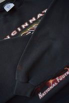 NFL Cincinnati Bengals Black Graphic Crewneck — 1990s (L) - Retrospective Store