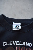 NFL Cleveland Browns Black Graphic Crewneck — 1990s (M) - Retrospective Store