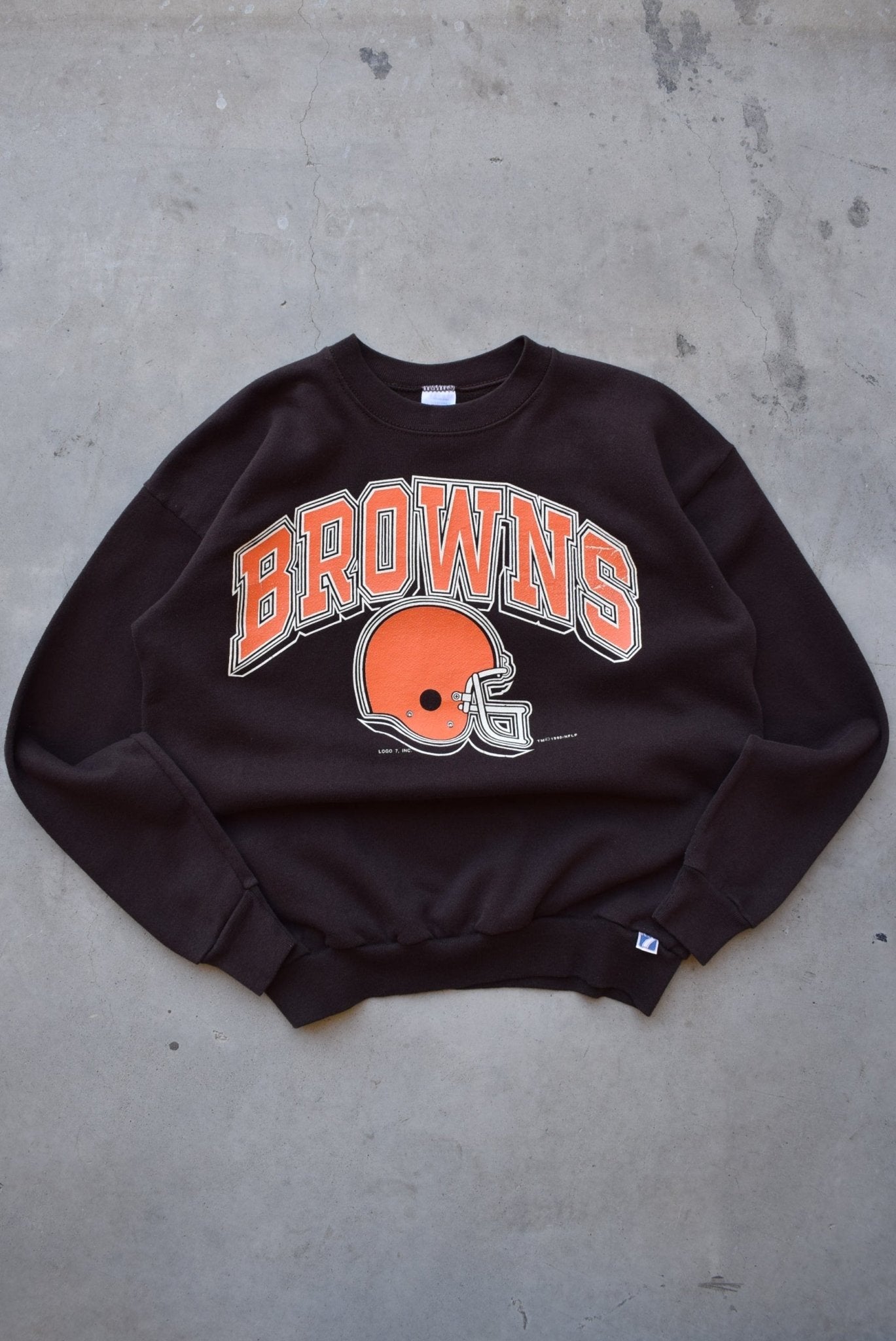 NFL Cleveland Browns Brown Graphic Crewneck — 1990 (S/M) - Retrospective Store