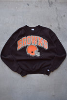 NFL Cleveland Browns Brown Graphic Crewneck — 1990 (S/M) - Retrospective Store