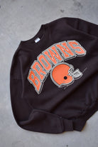 NFL Cleveland Browns Brown Graphic Crewneck — 1990 (S/M) - Retrospective Store
