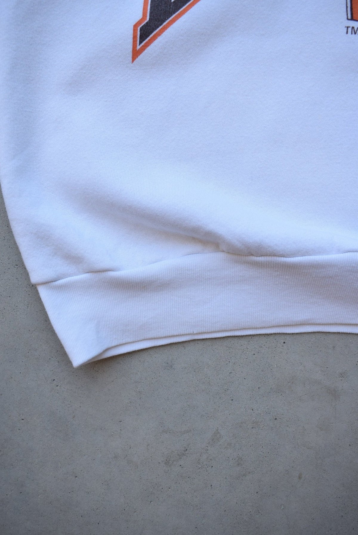 NFL Cleveland Browns White Quarter Button Crewneck — 1990s (M) - Retrospective Store