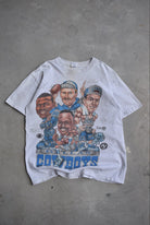 NFL Dallas Cowboys Grey Caricature Tee — 1993 (L) - Retrospective Store