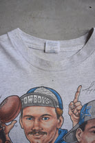 NFL Dallas Cowboys Grey Caricature Tee — 1993 (L) - Retrospective Store