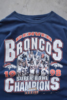 NFL Denver Broncos Superbowl XXXIII Champions Navy Graphic Tee — 1998 (L) - Retrospective Store