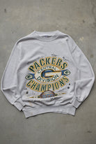 NFL Green Bay Packers Champions Grey Graphic Crewneck — 1996 (S/M) - Retrospective Store