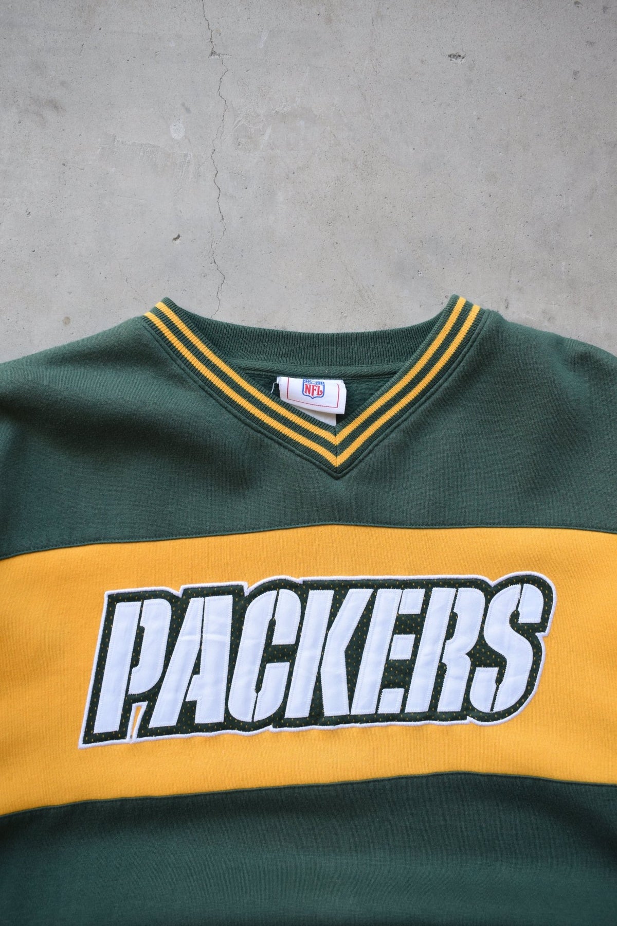 NFL Green Bay Packers Green & Yellow Embroidered Crewneck — 2000s (XXL) - Retrospective Store