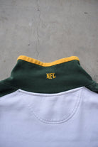 NFL Green Bay Packers White & Green Embroidered Quarter Zip — 2000s (XXL) - Retrospective Store