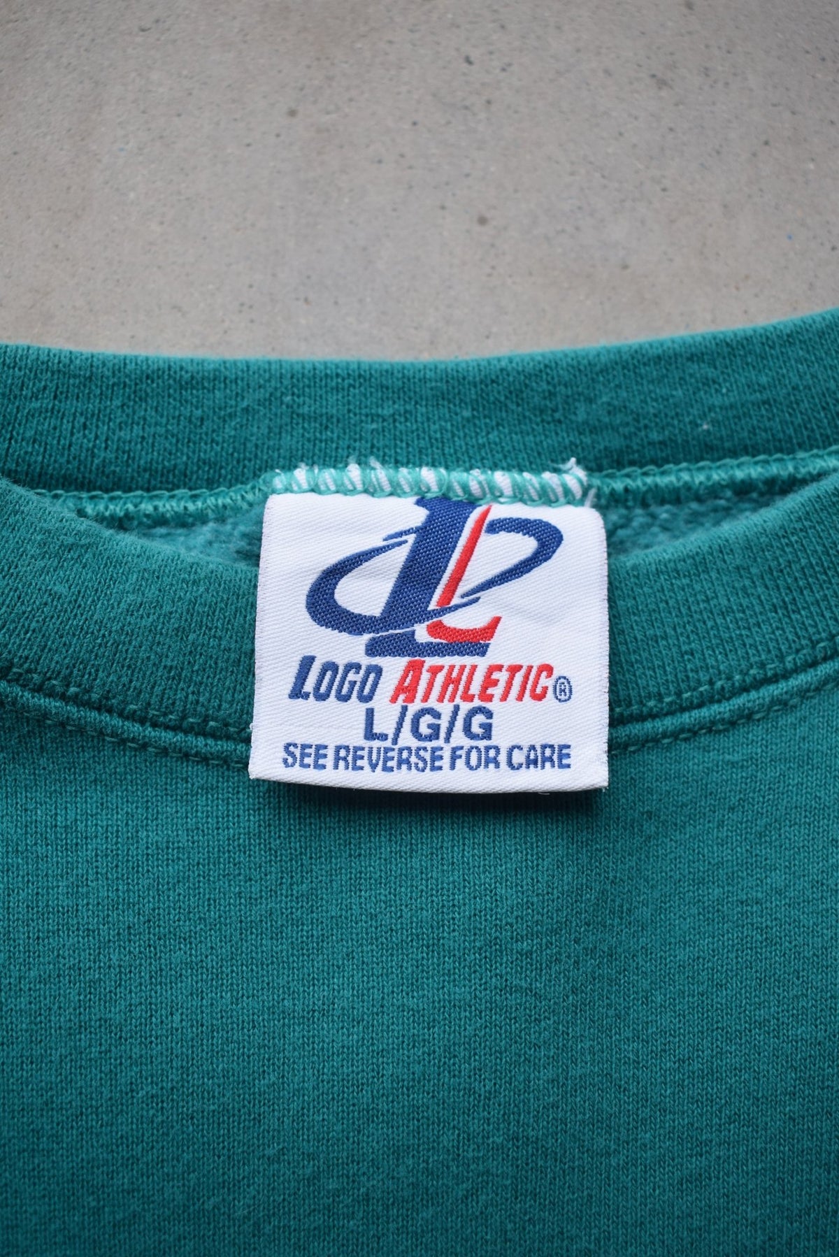 NFL Miami Dolphins Aqua-Blue Graphic Crewneck — 1990s (L) - Retrospective Store