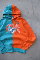 NFL Miami Dolphins Blue & Orange Embroidered Hoodie — 2000s (L/XL) - Retrospective Store