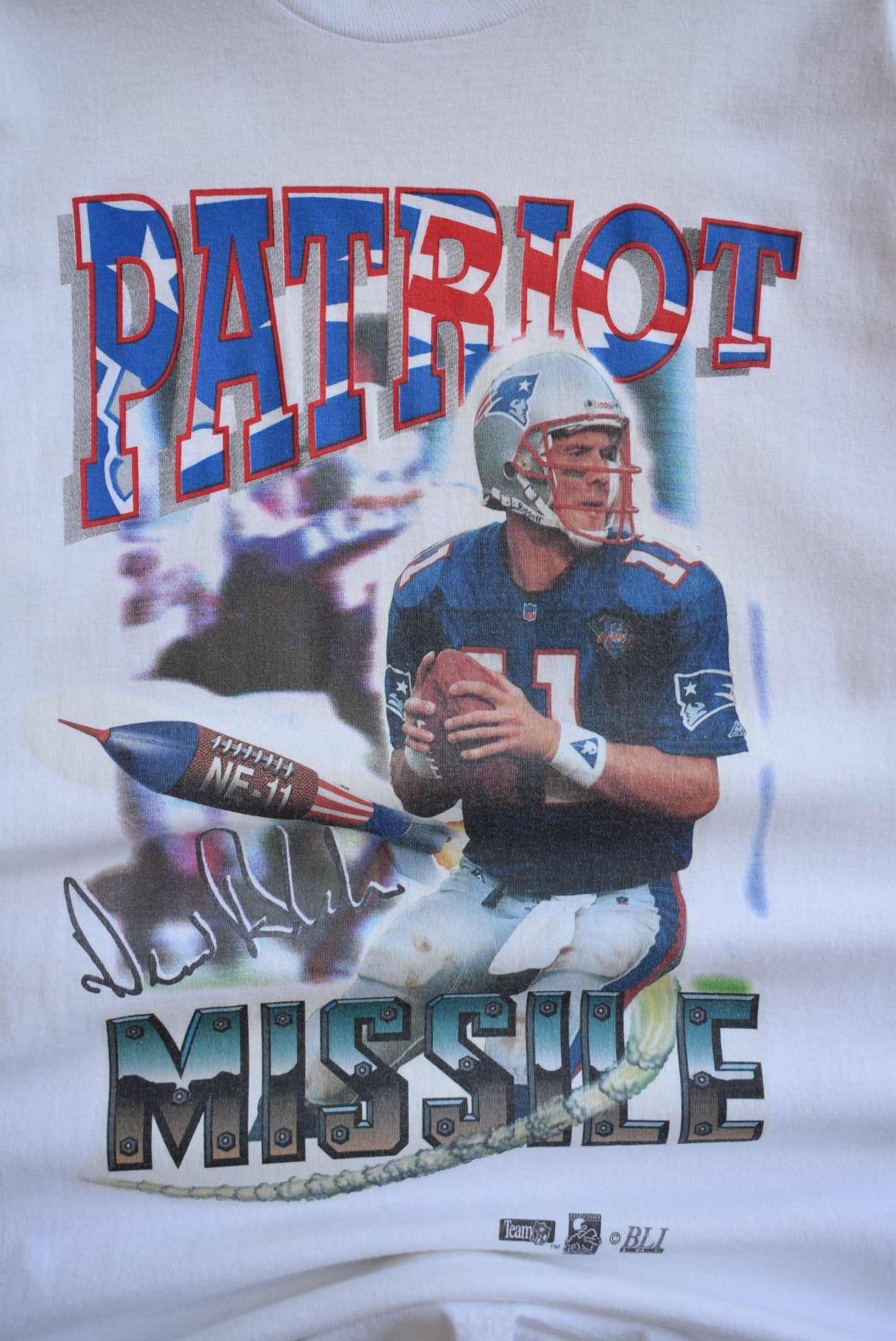 NFL New England Patriots 'Patriot Missile' Tee — 1990s (M) - Retrospective Store