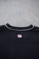 NFL Oakland Raiders Black Embroidered Spellout Crewneck — 2000s (XL/XXL) - Retrospective Store
