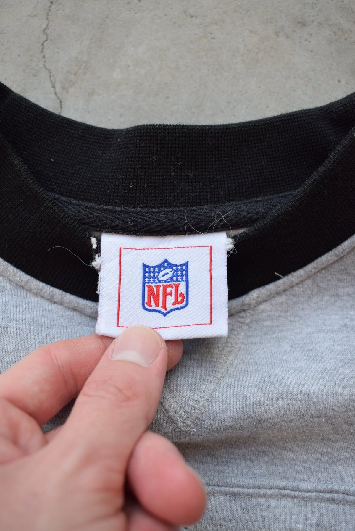 NFL Pittsburgh Steelers Grey Embroidered Spellout Crewneck — 2000s (L) - Retrospective Store