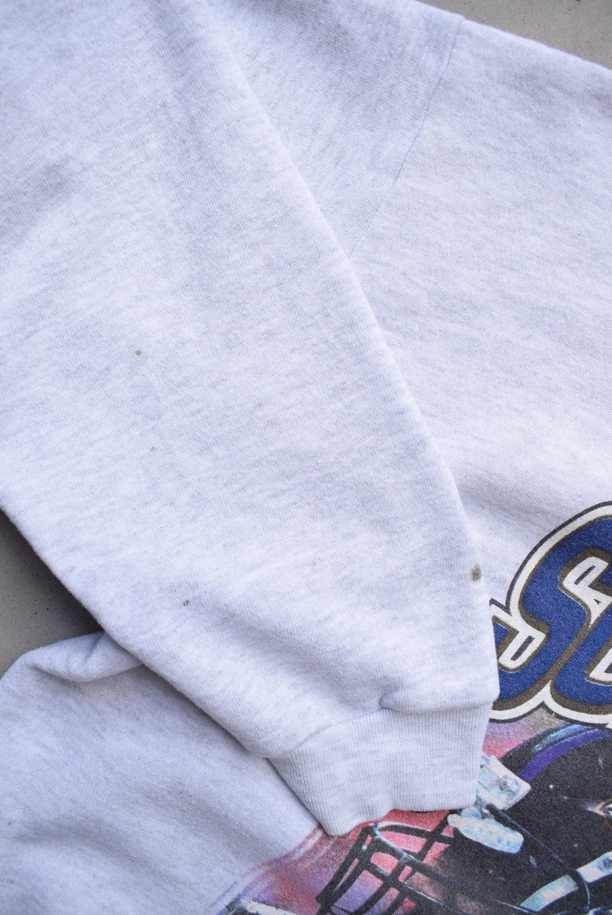 NFL Ravens vs. Giants Superbowl XXXV Grey Graphic Crewneck — 2001 (M) - Retrospective Store
