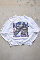 NFL Ravens vs. Giants Superbowl XXXV Grey Graphic Crewneck — 2001 (M) - Retrospective Store