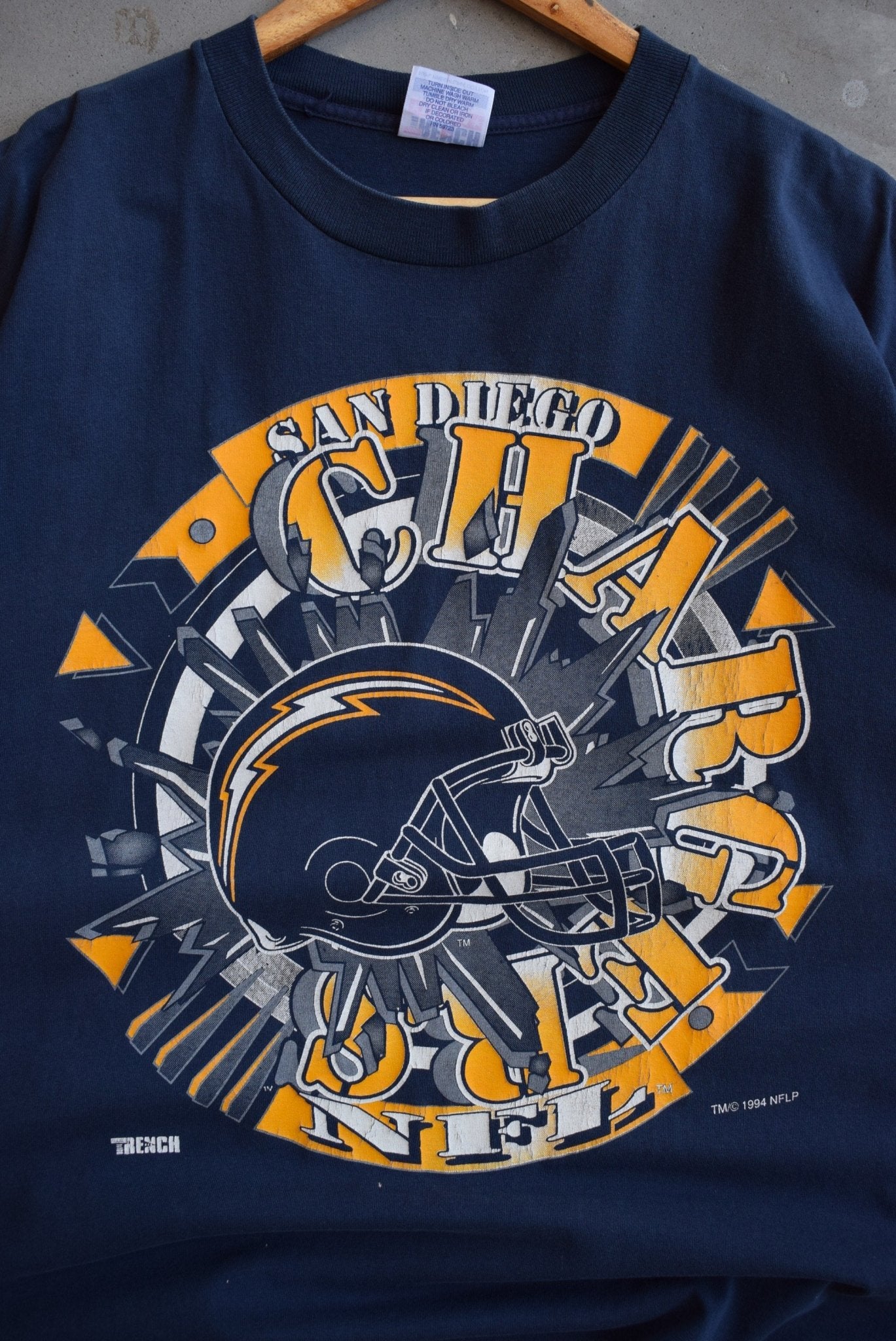 NFL San Diego Chargers Navy Graphic Tee — 1994 (L) - Retrospective Store