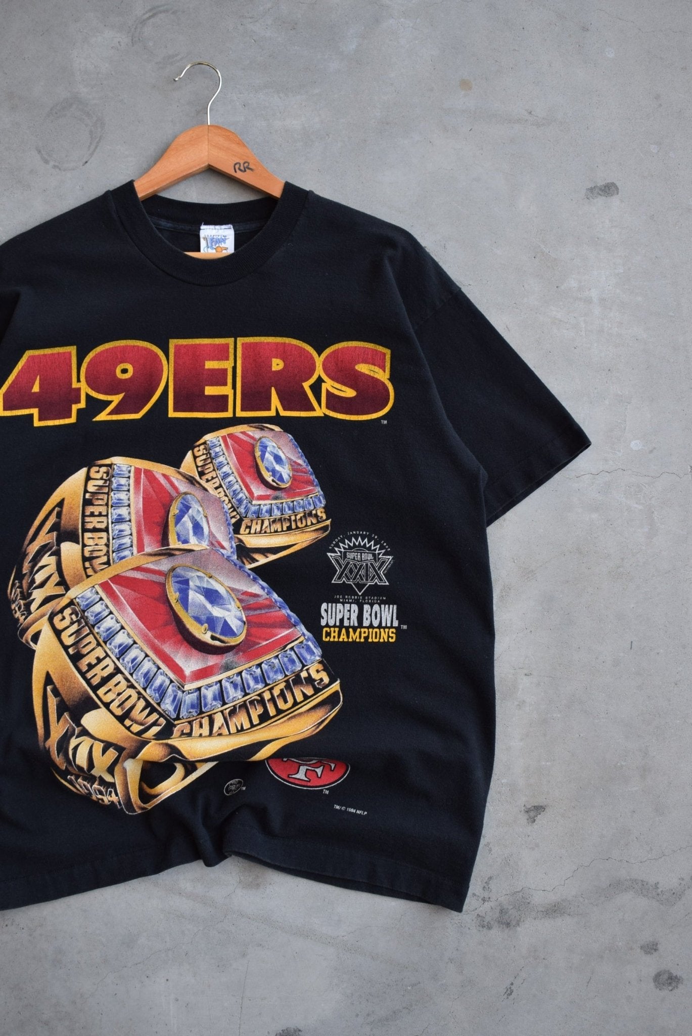 NFL San Francisco 49ers Superbowl Champions Black Graphic Tee — 1995 (L) - Retrospective Store