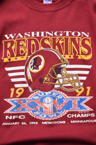 NFL Washington Football Team Champions Burgundy Graphic Crewneck — 1991 (M/L) - Retrospective Store