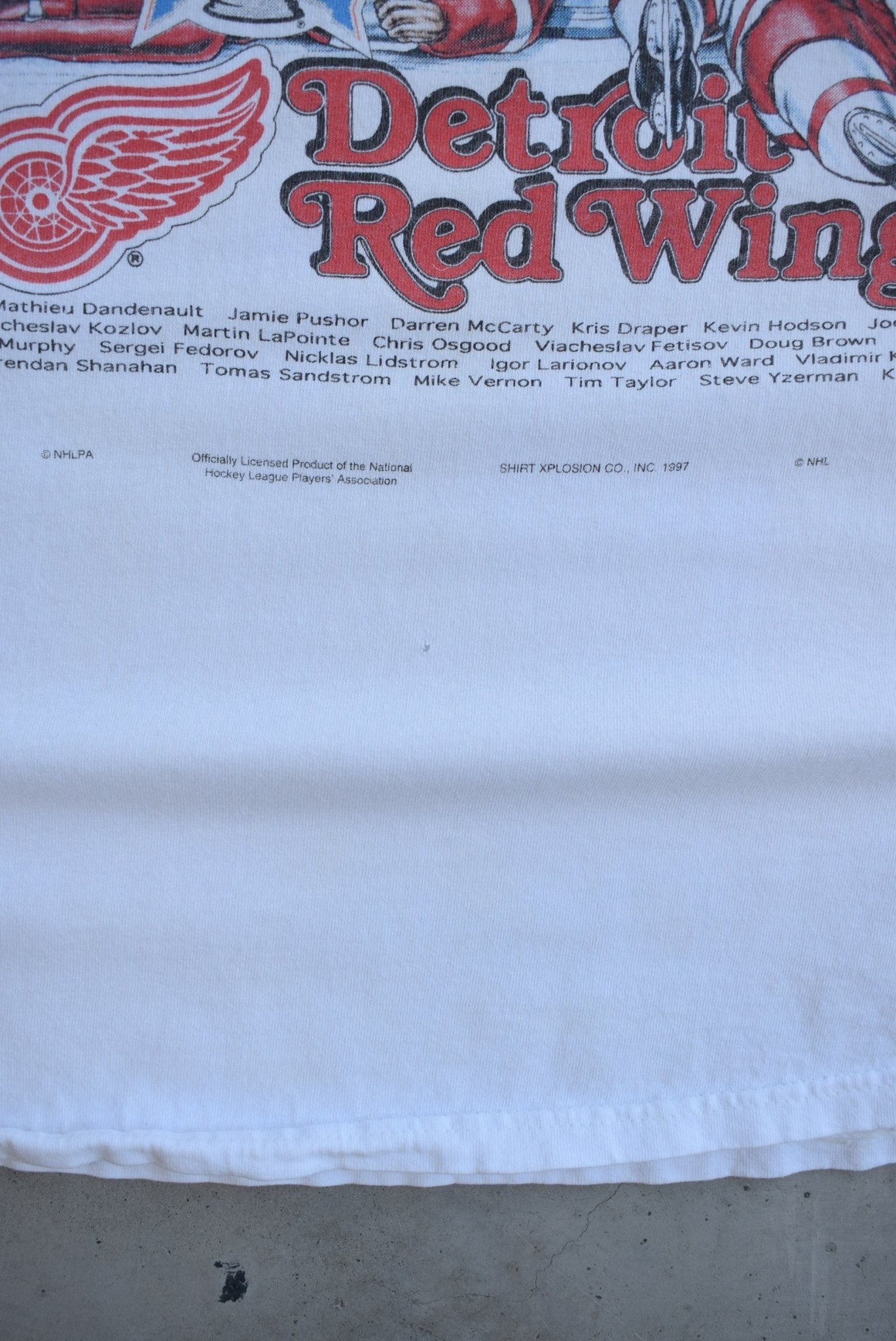 NHL Detroit Red Wings Stanley Cup Champions White Tee — 1997 (L) - Retrospective Store