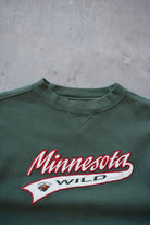 NHL Minnesota Wild Green Embroidered Crewneck — 1990s (XL) - Retrospective Store