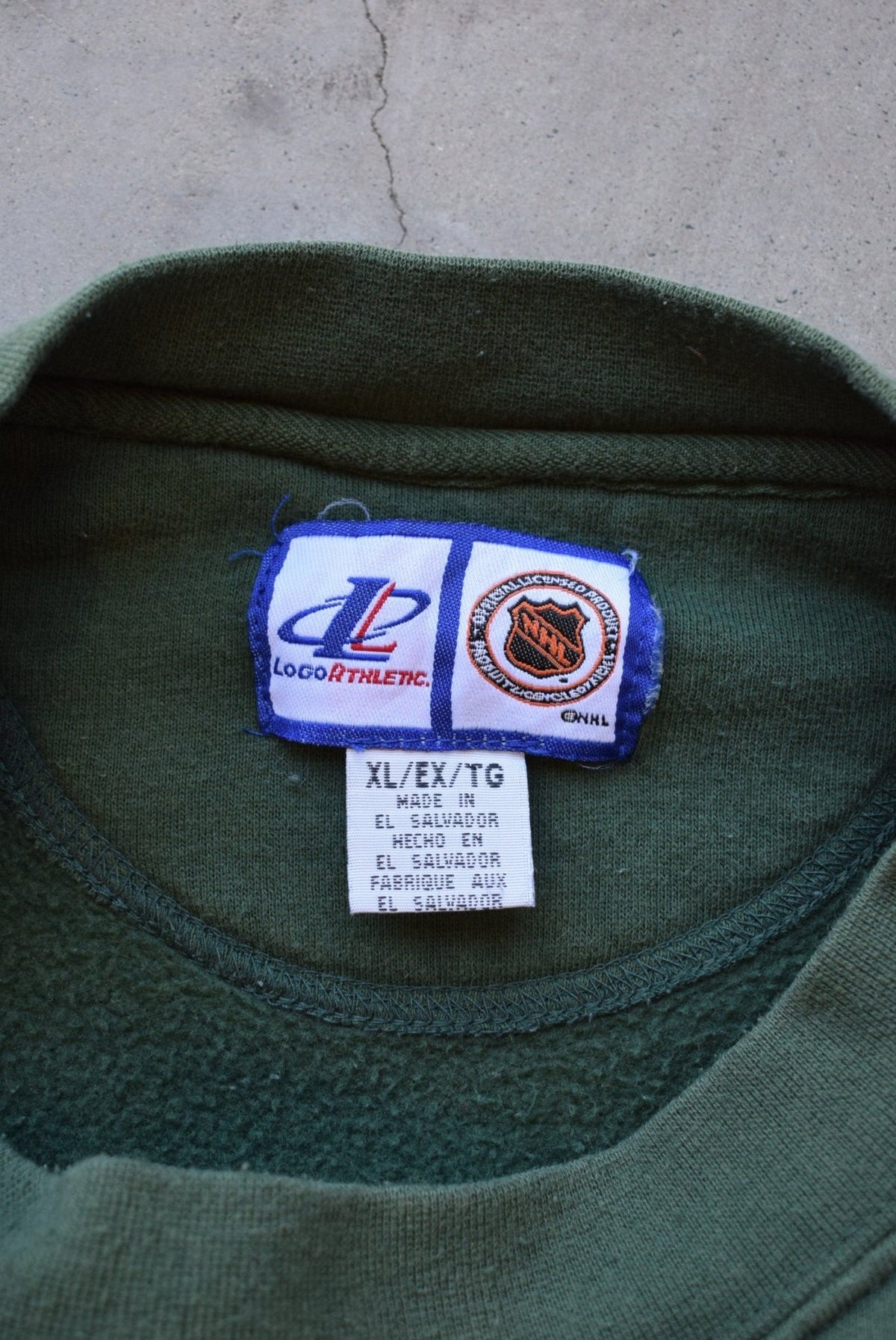 NHL Minnesota Wild Green Embroidered Crewneck — 1990s (XL) - Retrospective Store