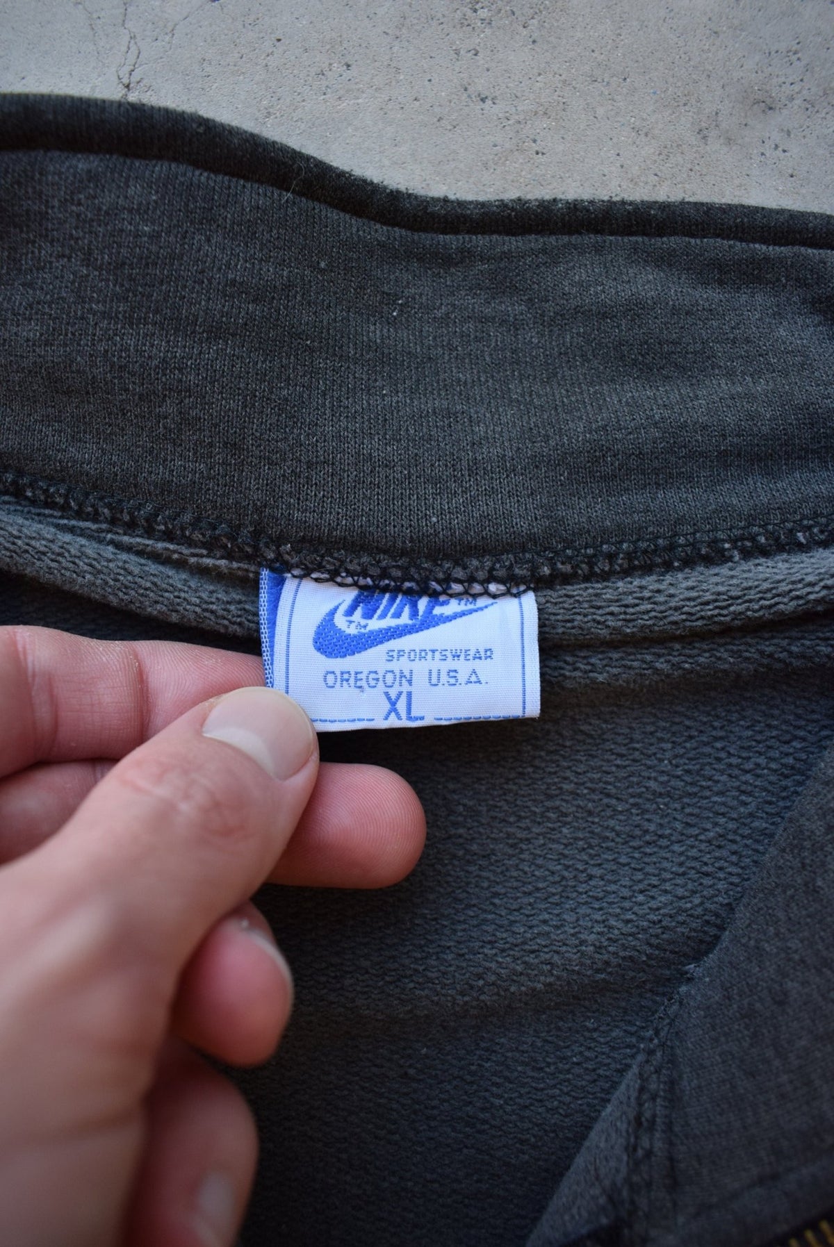Nike Air Charcoal Embroidered Spellout Quarter Zip — 1990s (L) - Retrospective Store