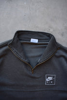 Nike Air Charcoal Embroidered Spellout Quarter Zip — 1990s (L) - Retrospective Store