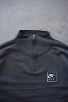 Nike Air Charcoal Embroidered Spellout Quarter Zip — 1990s (L) - Retrospective Store