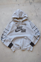 Nike Air Grey Embroidered Spellout Hoodie — 2000s (L) - Retrospective Store