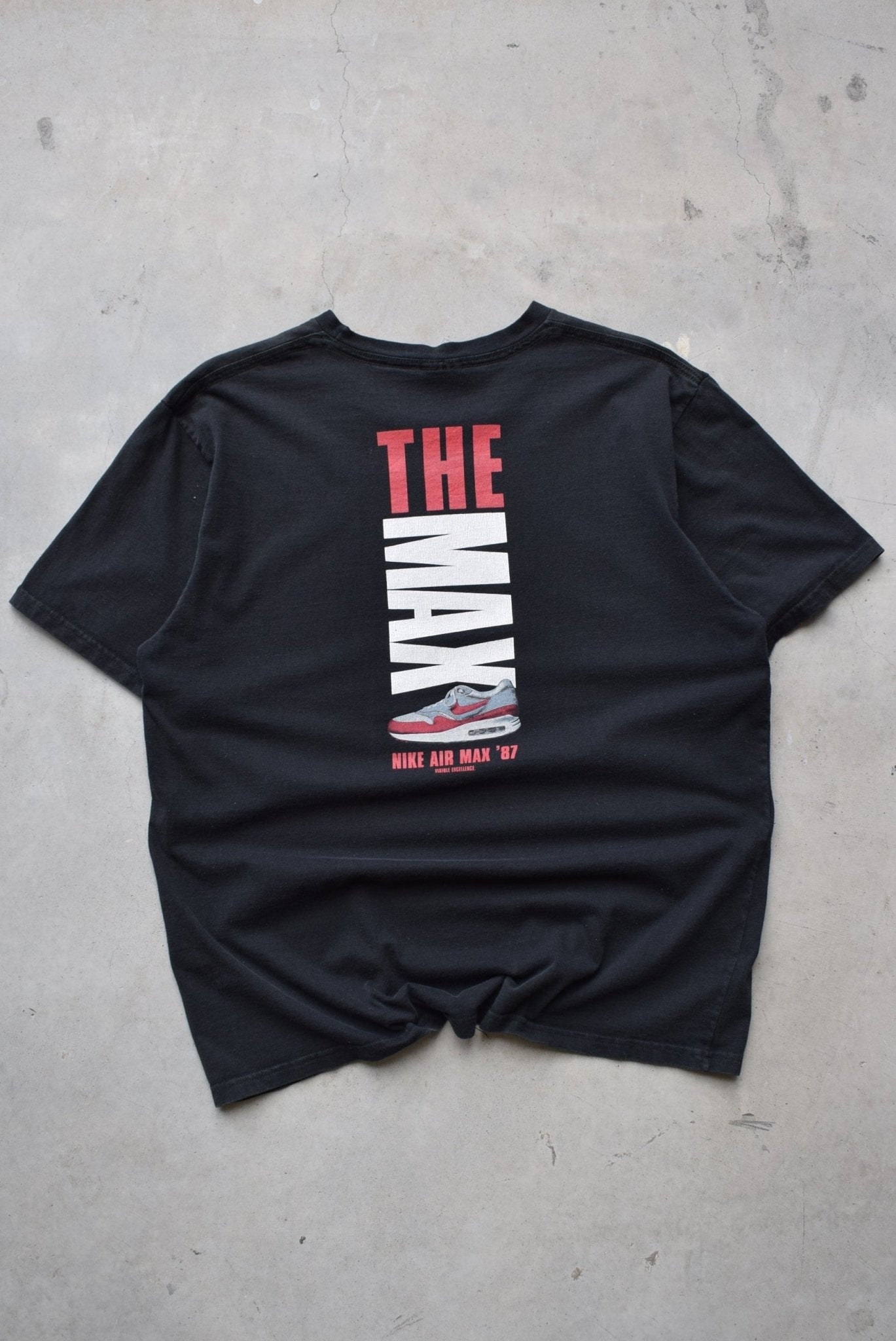 Nike Air Max Black Spellout Tee — 1990s (L) - Retrospective Store