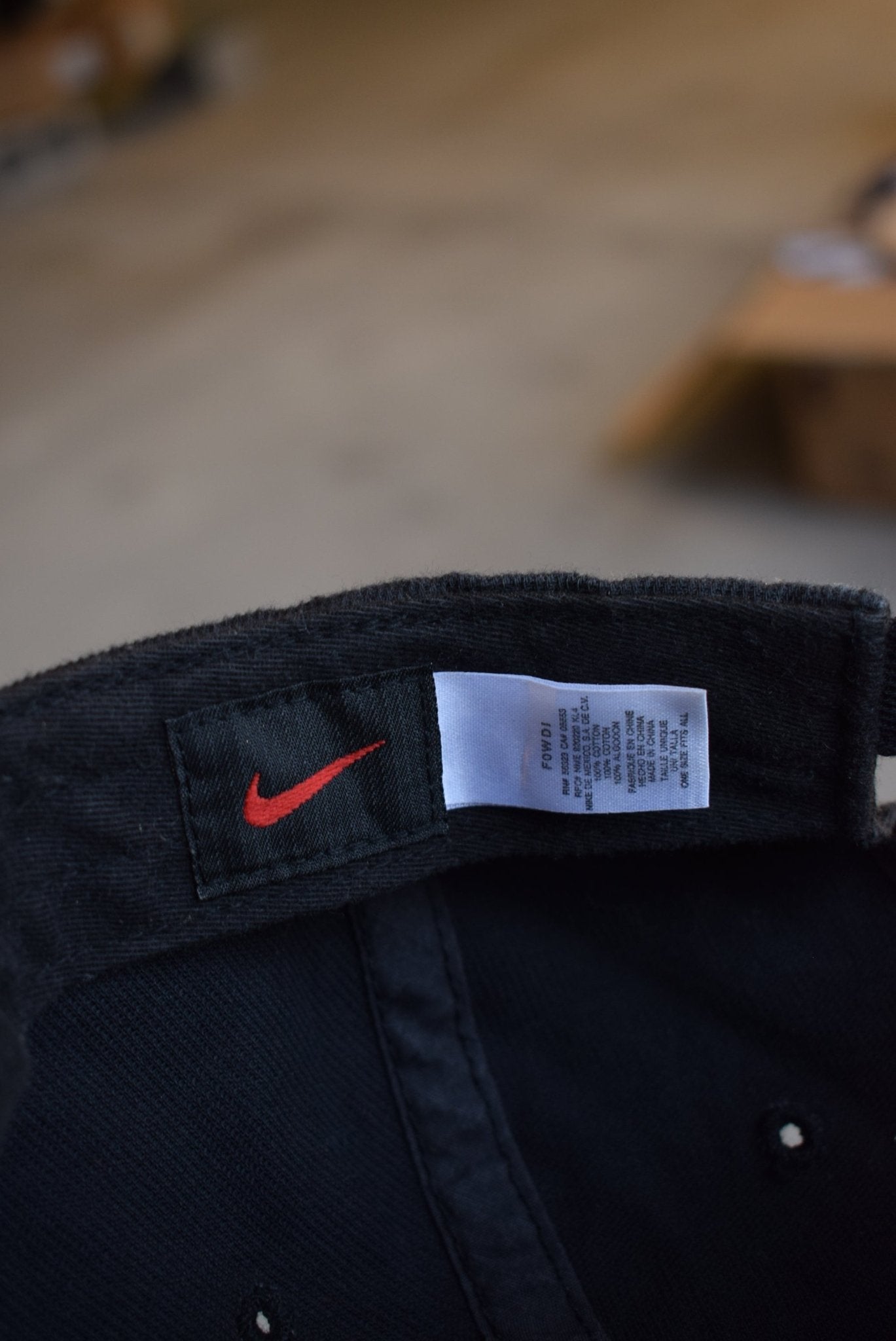 Nike Athletics Black Embroidered Swoosh Hat — 1990s - Retrospective Store