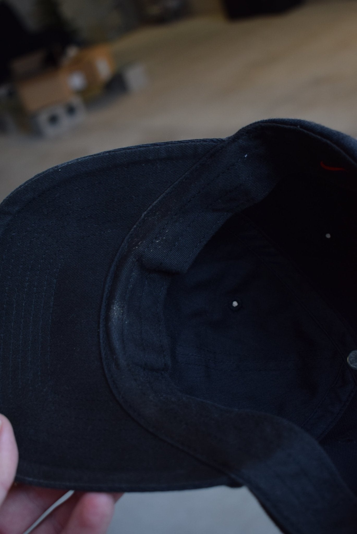 Nike Athletics Black Embroidered Swoosh Hat — 1990s - Retrospective Store