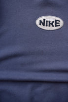 Nike Athletics Navy Embroidered Spellout Crewneck — 1990s (XL) - Retrospective Store