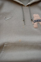 Nike Athletics Olive Green Embroiderd Swoosh Hoodie — 1990s (M) - Retrospective Store
