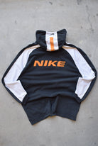 Nike Basketball Black & White Embroidered Spellout Hoodie — 1990s (XL) - Retrospective Store