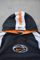 Nike Basketball Black & White Embroidered Spellout Hoodie — 1990s (XL) - Retrospective Store