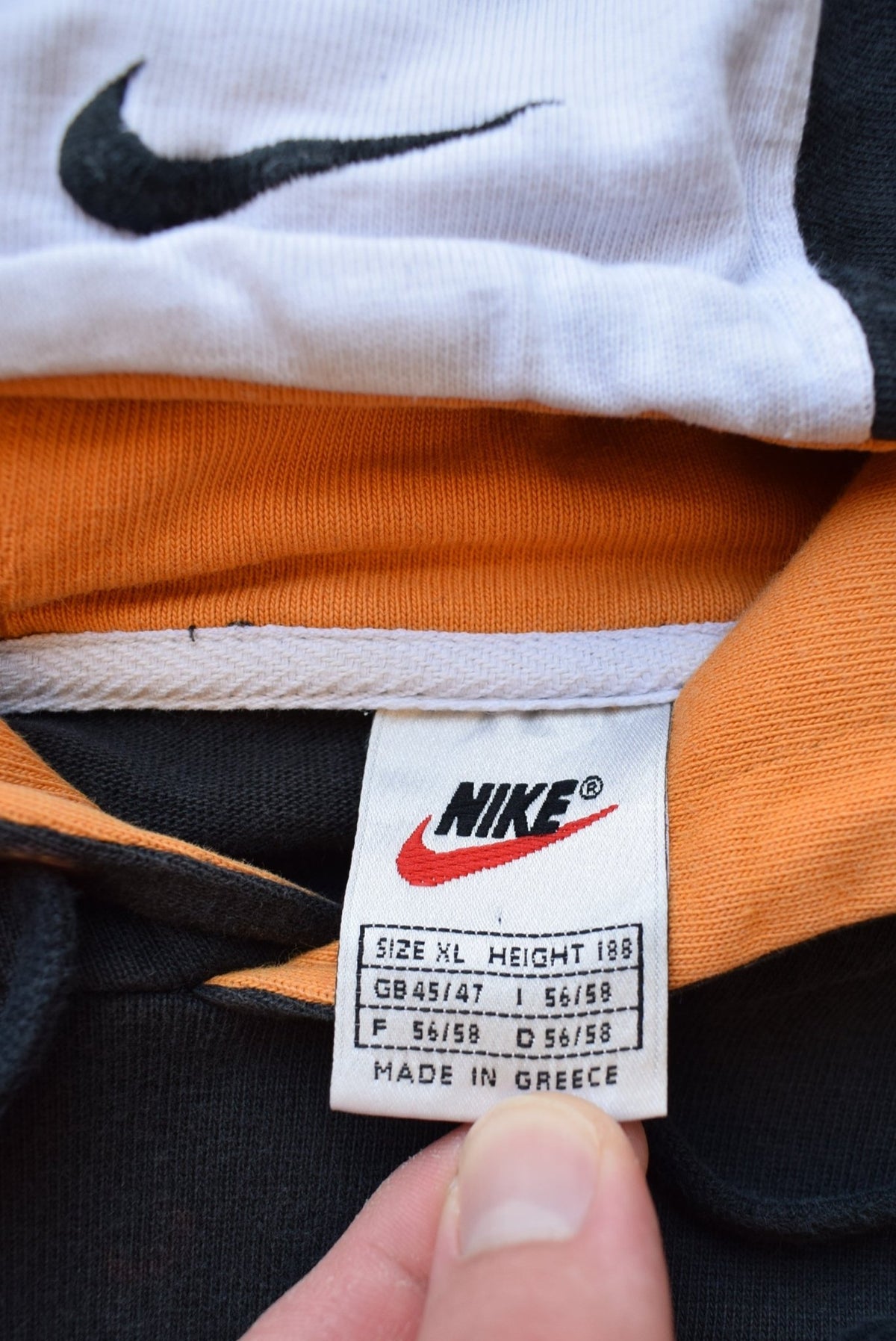 Nike Basketball Black & White Embroidered Spellout Hoodie — 1990s (XL) - Retrospective Store