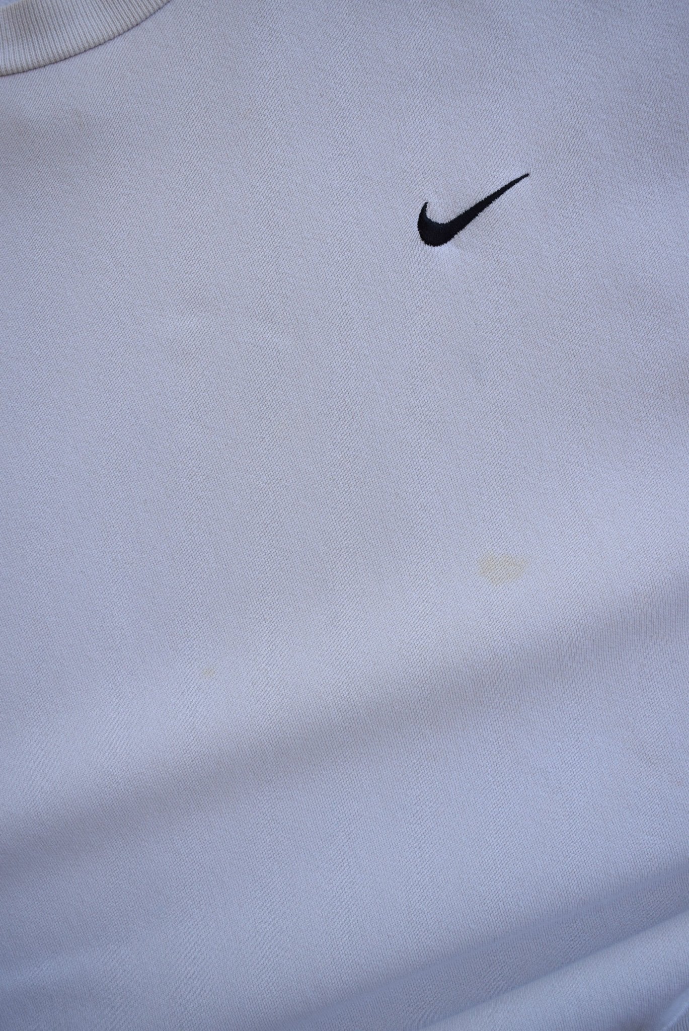 Nike Beige Embroidered Swoosh Crewneck — 1990s (L) - Retrospective Store