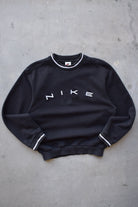 Nike Black Embroidered Spellout Crewneck — 1990s (XS) - Retrospective Store