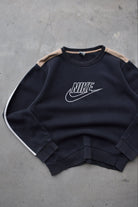 Nike Black Embroidered Spellout Crewneck — 2000s (M) - Retrospective Store