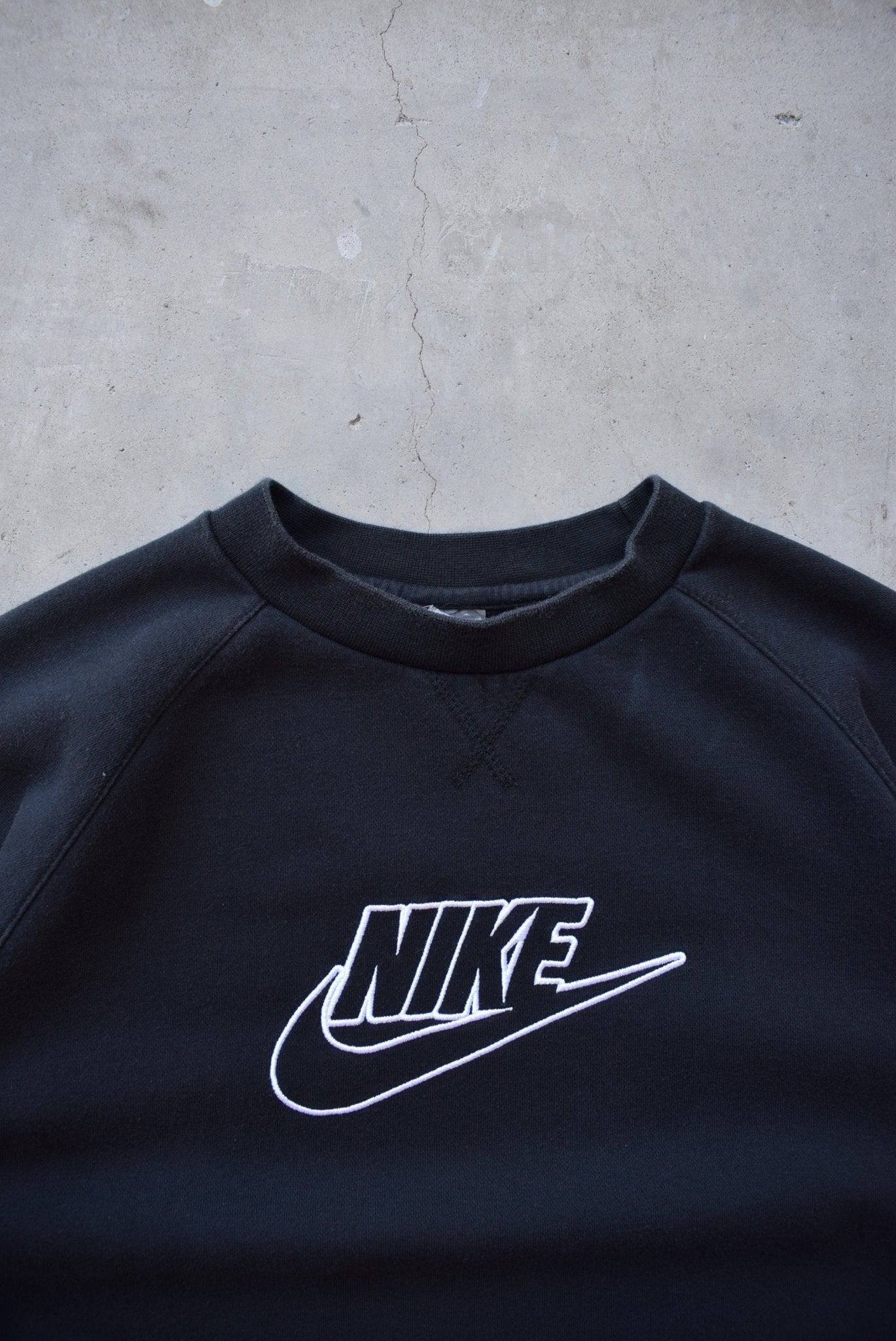 Nike Black Embroidered Spellout Crewneck — 2000s (S/M) - Retrospective Store