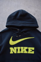 Nike Black Embroidered Spellout Hoodie — 2000s (XL) - Retrospective Store