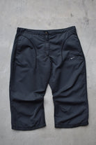 Nike Black Embroidered Swoosh 3/4 Track Pants — 2000s (Women's 10) - Retrospective Store