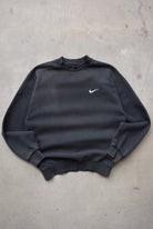 Nike Black Embroidered Swoosh Crewneck — 1990s (S) - Retrospective Store