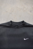 Nike Black Embroidered Swoosh Crewneck — 1990s (S) - Retrospective Store