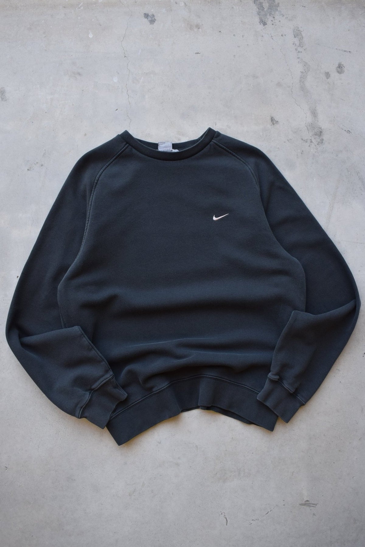 Nike Black Embroidered Swoosh Crewneck — 2000s (L) - Retrospective Store
