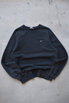 Nike Black Embroidered Swoosh Crewneck — 2000s (L) - Retrospective Store